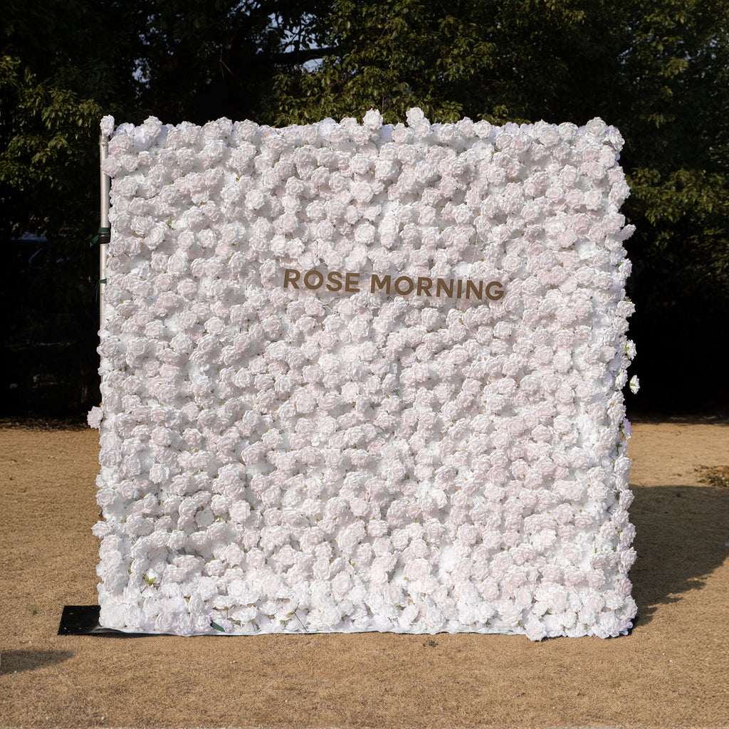 Hadas | 2026 New Launch Sun-Activated Color-Changing Rose Flower Wall Backdrop (8×8) — One Wall, Two Looks: White Indoors → Blush Pink in Sunlight | Shipping Included