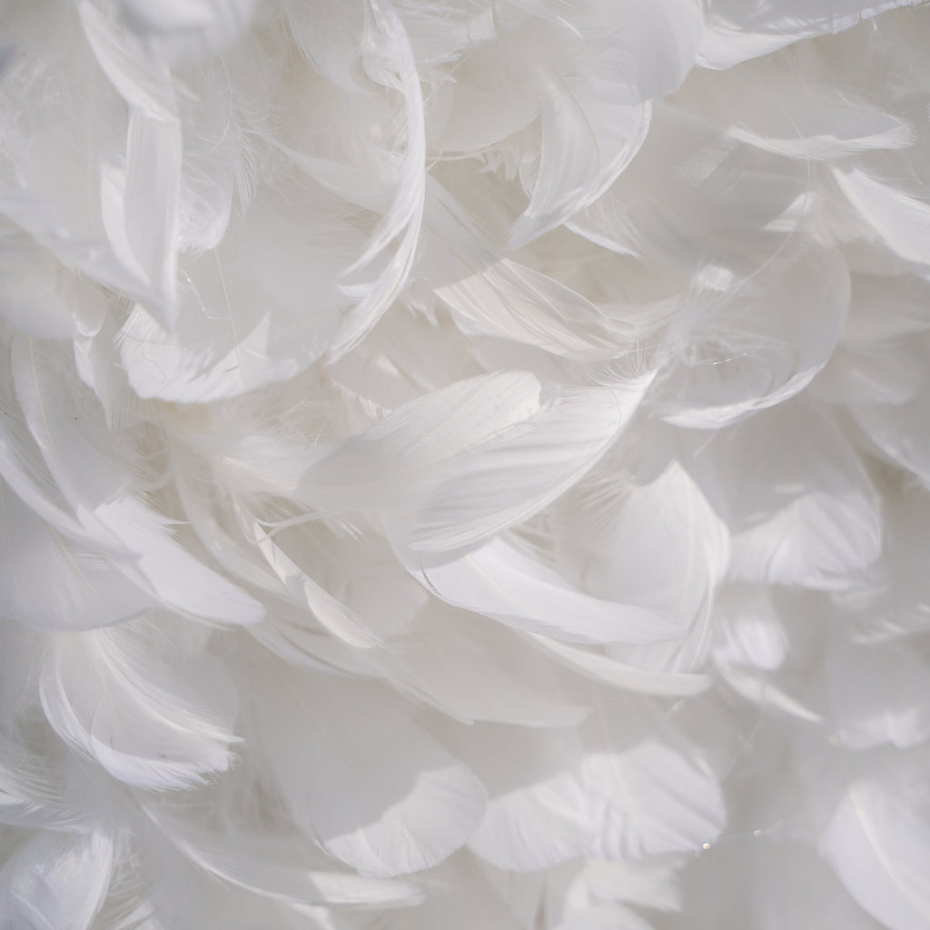 Hilton | Pure White Feather Flower Wall - 5D Fabric Backdrop for Wedding Birthday Party Event Decoration | Shipping Included