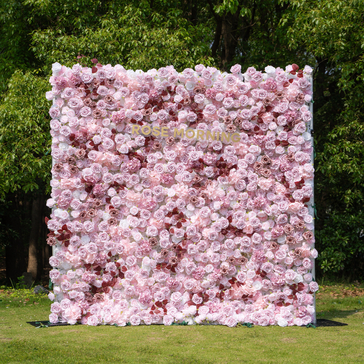 Hush | 4D Event-Ready Artificial Floral Wall Backdrop, Zip-Up Fabric 8ft*8ft | Shipping Included