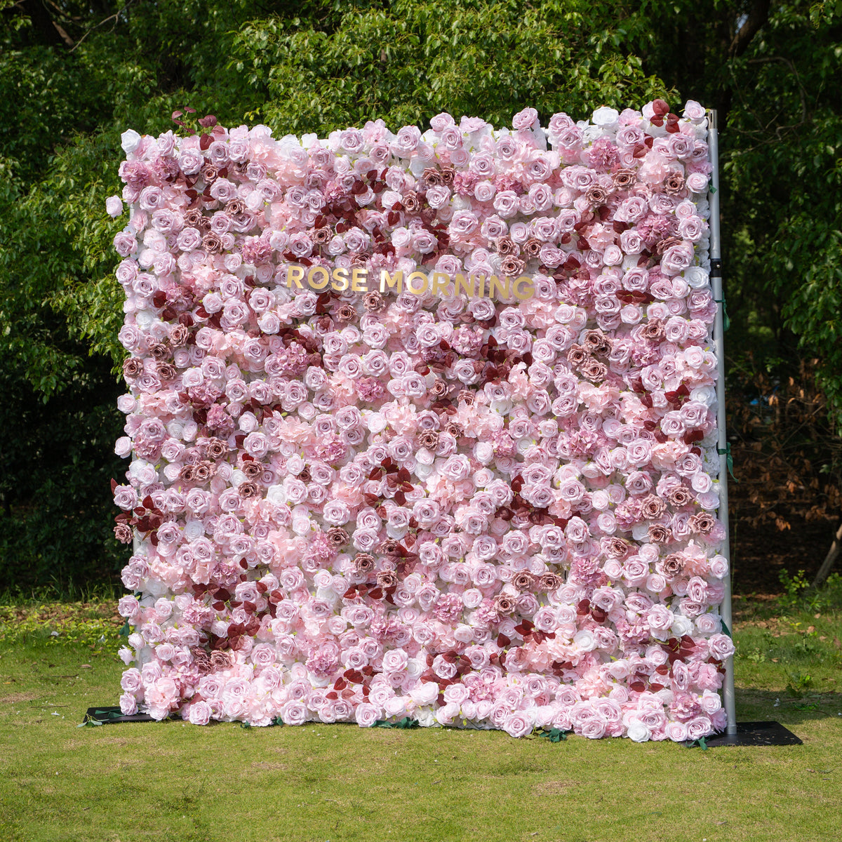 Hush | 4D Event-Ready Artificial Floral Wall Backdrop, Zip-Up Fabric 8ft*8ft | Shipping Included