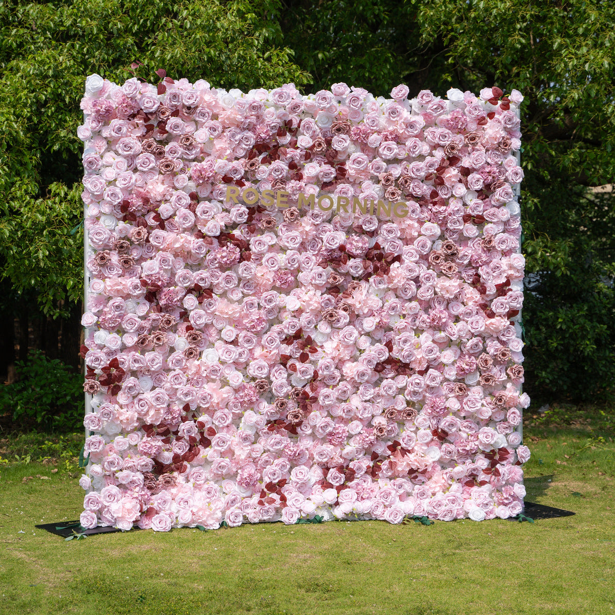 Hush | 4D Event-Ready Artificial Floral Wall Backdrop, Zip-Up Fabric 8ft*8ft | Shipping Included