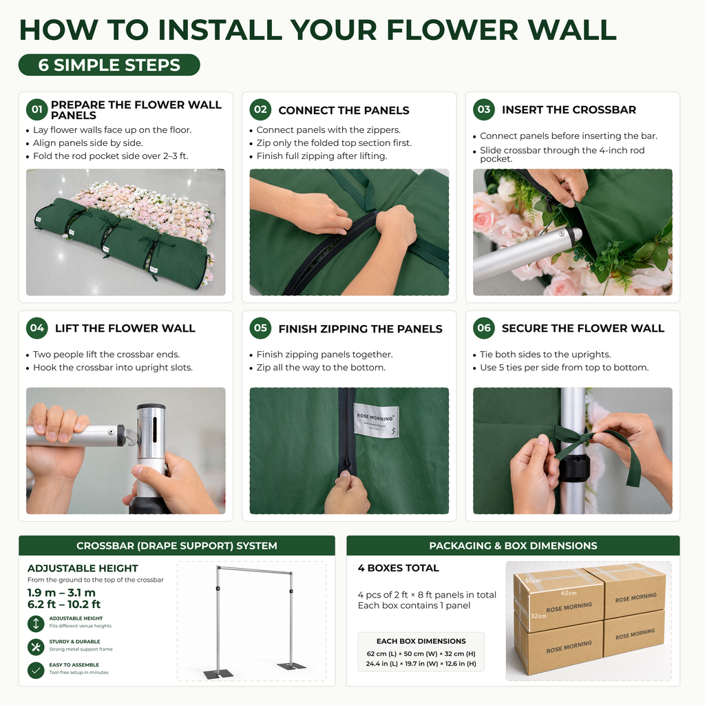 Camilvella | Premium 5D Pastel Rainbow Silk Flower Wall with Cascading Orchids & Hydrangeas for Modern Dreamy Parties | Shipping Included