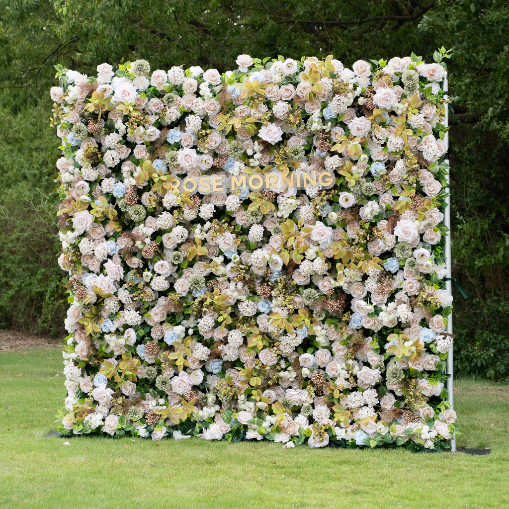 July - Fall Harvest | 5D Fabric Roll Up Flower Wall for Wedding Party Seasonal Backdrop | Shipping Included