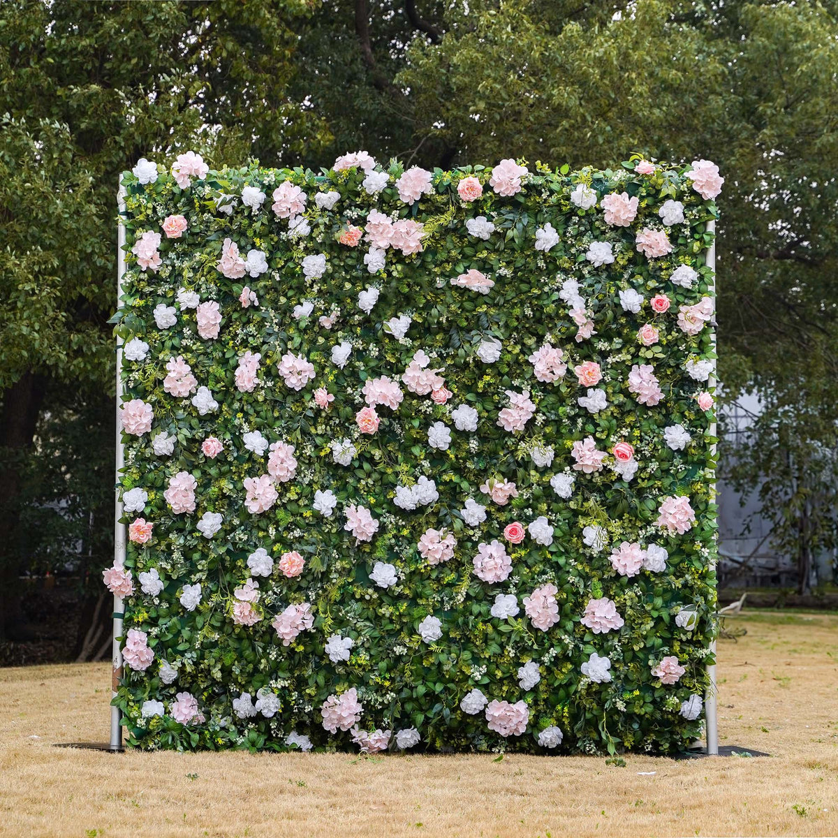 Lin | 2D Event-Ready Artificial Floral Wall Backdrop, Roll-Up Fabric 8ft x 8ft for weddings and events decoration | Shipping Included