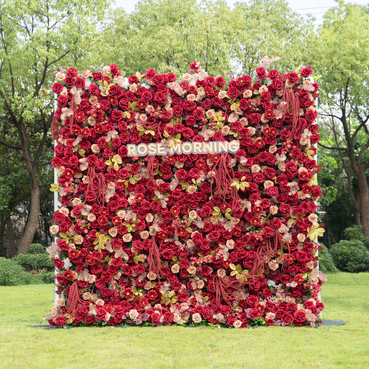 litchi | 5D Event-Ready Artificial Floral Wall Backdrop, Zip-Up Fabric 8ft*8ft (Ready to ship-Only USA) | Shipping Included