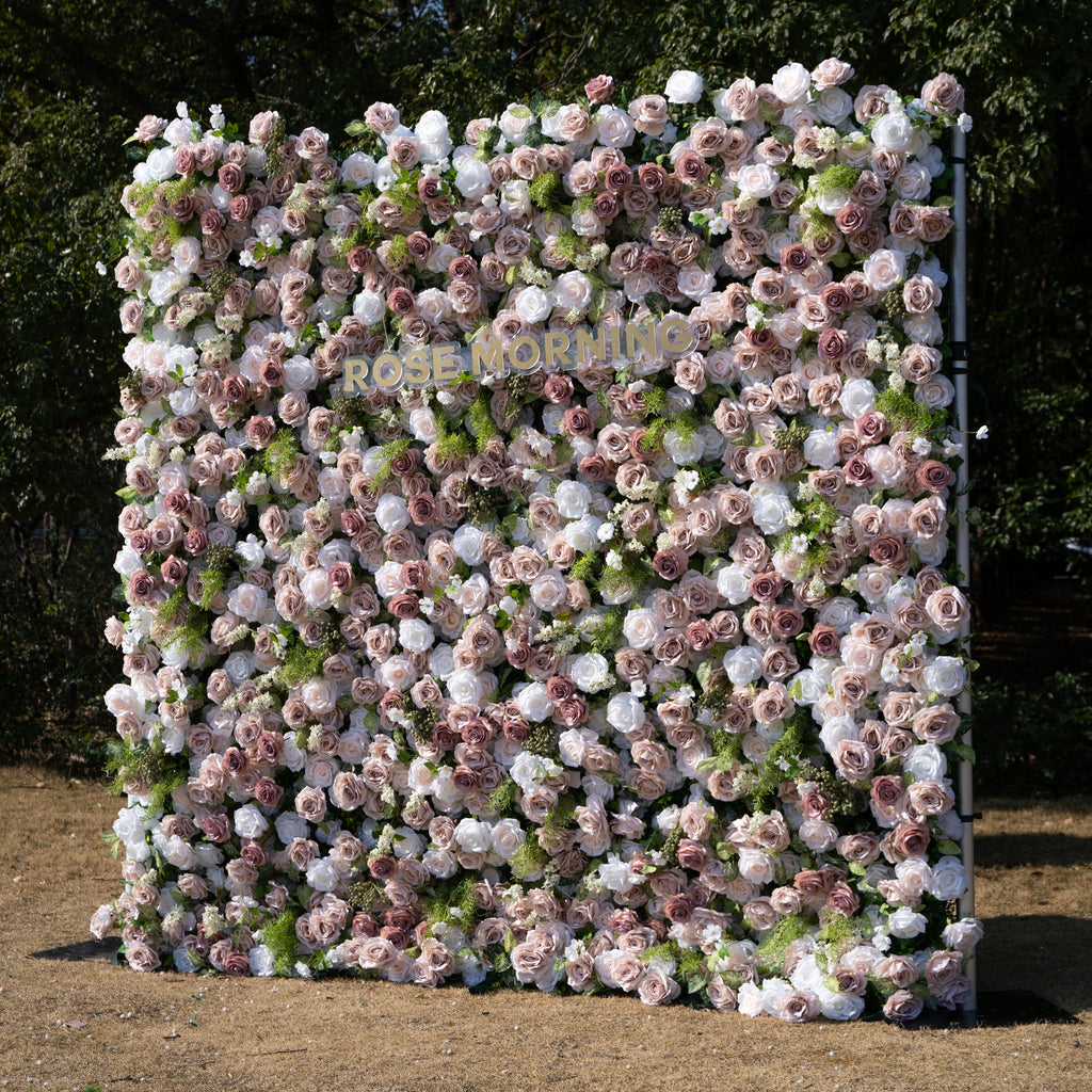 Loredana | 5D Event-Ready Artificial Floral Wall Backdrop, Roll-Up Fabric | Shipping Included