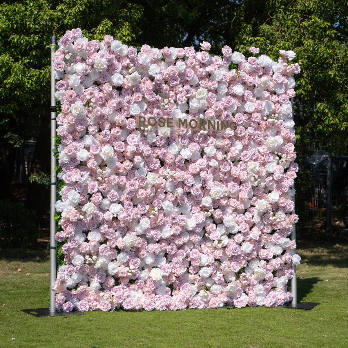 Macarons | 4D Event-Ready Artificial Floral Wall Backdrop, Zip-Up Fabric 8ft*8ft | Shipping Included