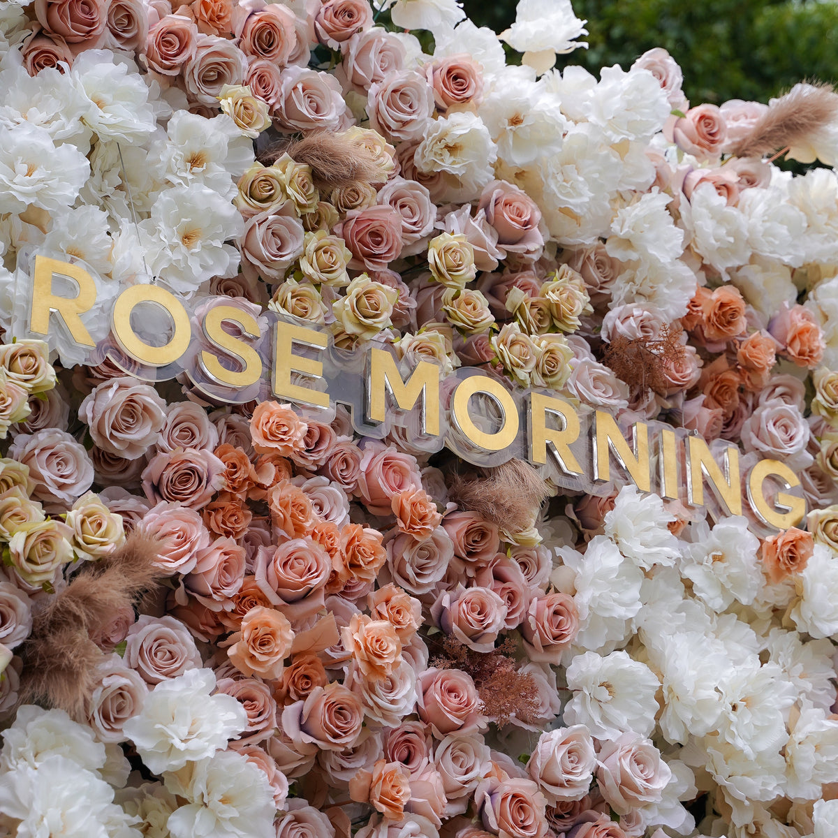 Matilda 5D Fabric Artificial rolling up curtain flower wall Rose Morning