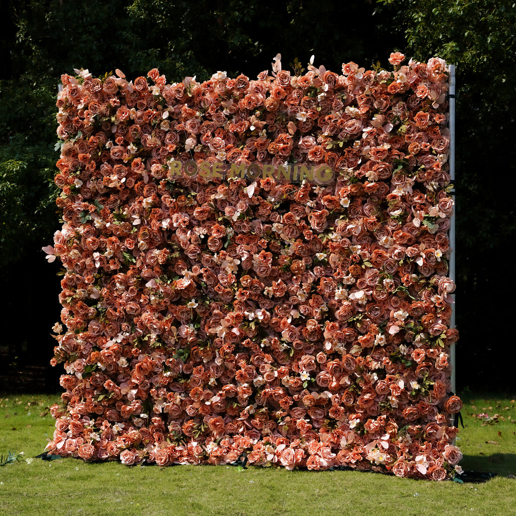 Maven 5D Fabric Artificial rolling up curtain flower wall Rose Morning