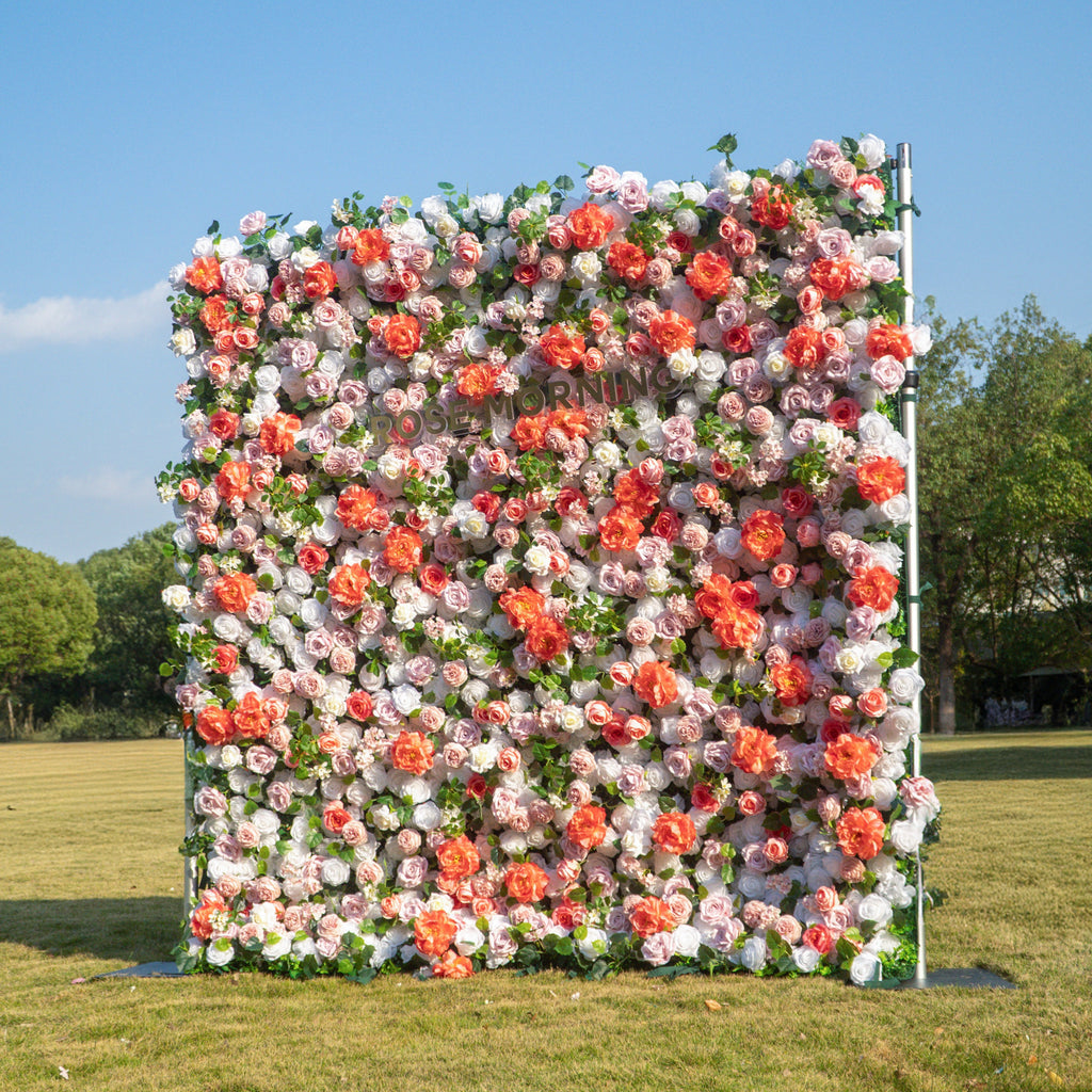 Meow | 5D Event-Ready Artificial Floral Wall Backdrop, Roll-Up Fabric | Shipping Included