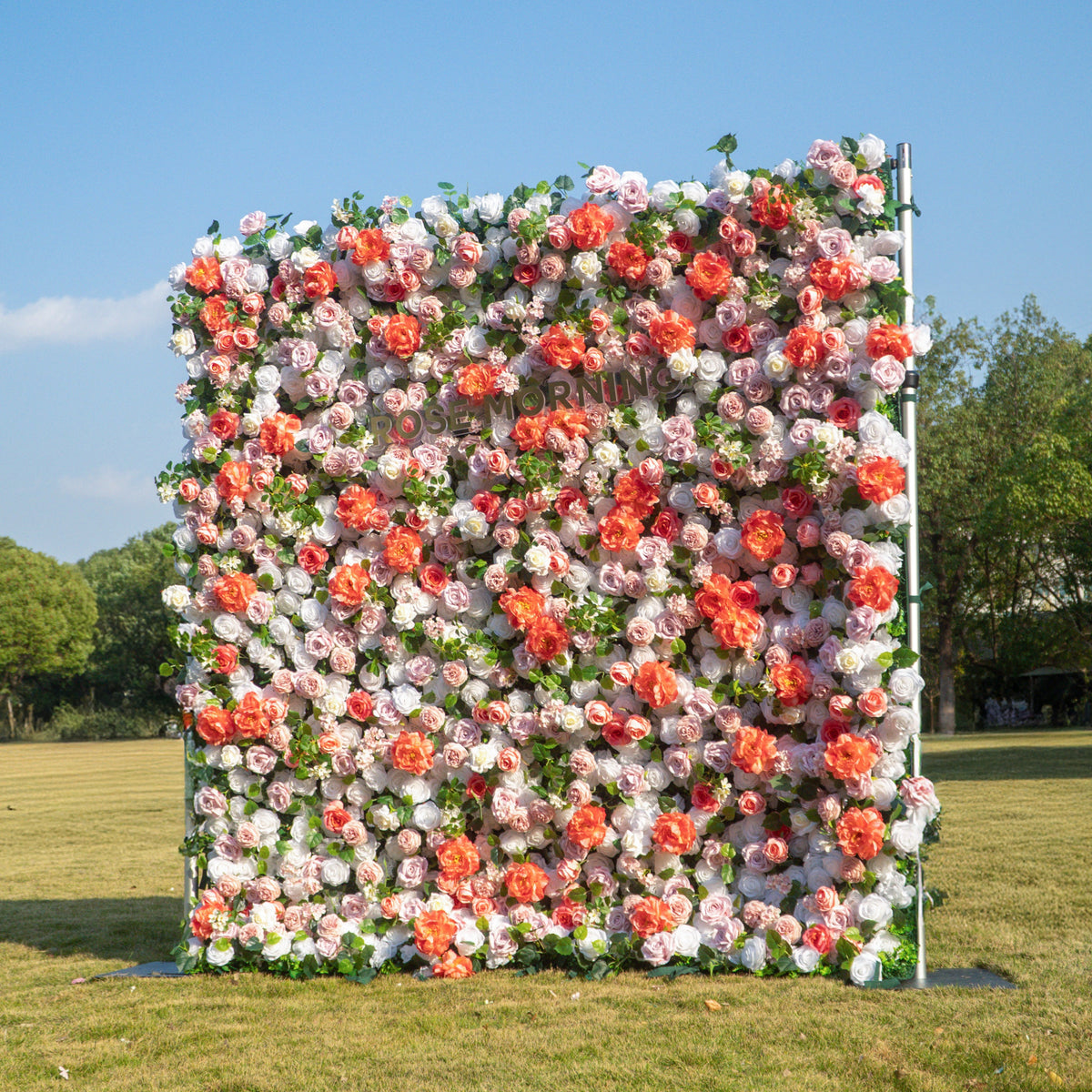 Meow | 5D Event-Ready Artificial Floral Wall Backdrop, Roll-Up Fabric | Shipping Included