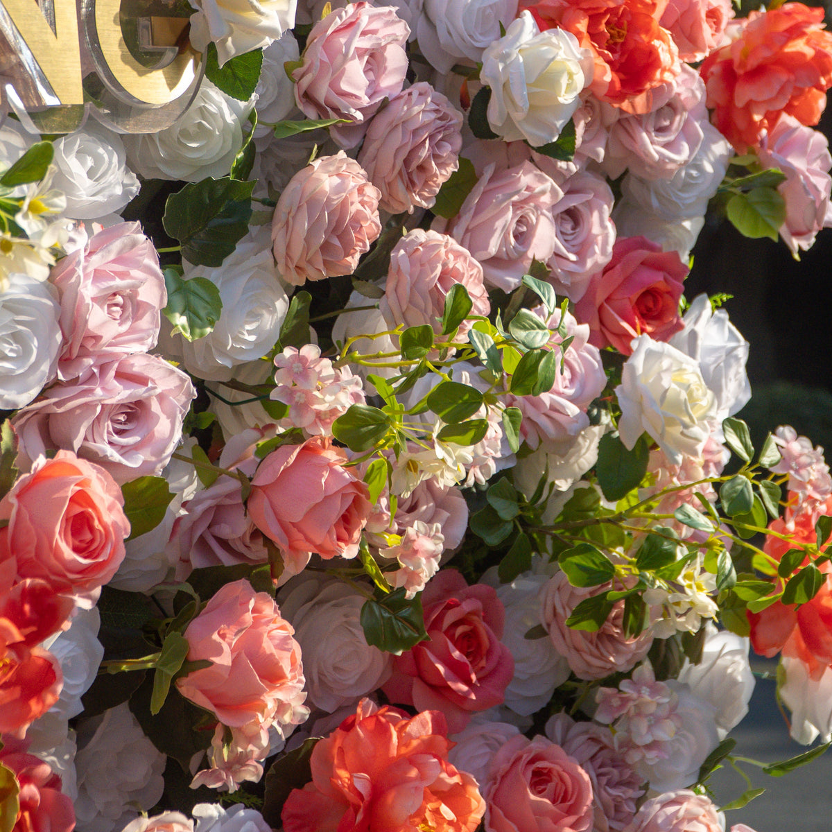 Meow | 5D Event-Ready Artificial Floral Wall Backdrop, Roll-Up Fabric | Shipping Included