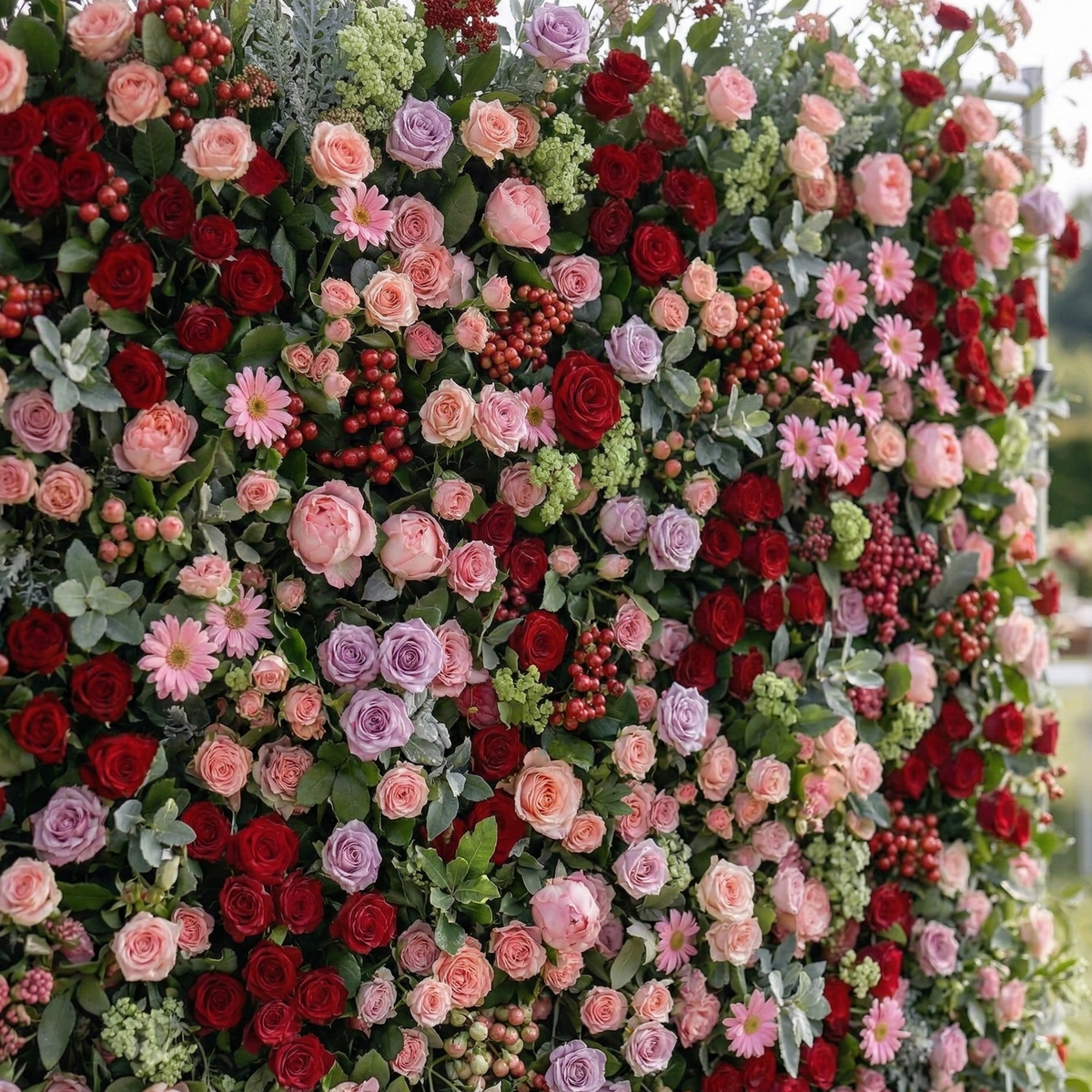 Nadine | 5D Berry & Pastel Pink Event-Ready Silk Floral Wall Backdrop for Grand Garden Weddings & Events | Shipping Included