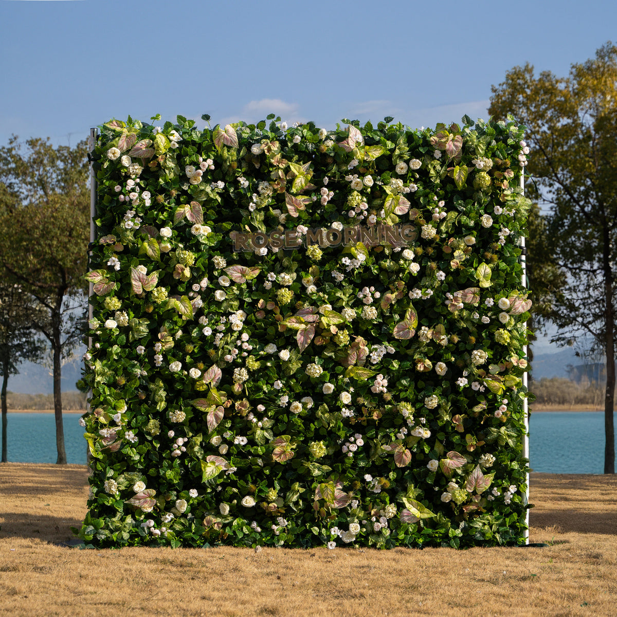 Nives | 4D Event-Ready Artificial Floral Wall Backdrop, Roll-Up Fabric | Shipping Included