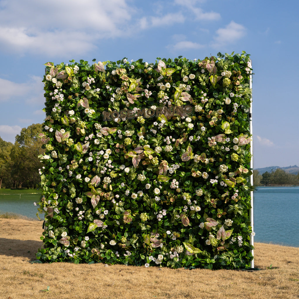 Nives | 4D Event-Ready Artificial Floral Wall Backdrop, Roll-Up Fabric | Shipping Included
