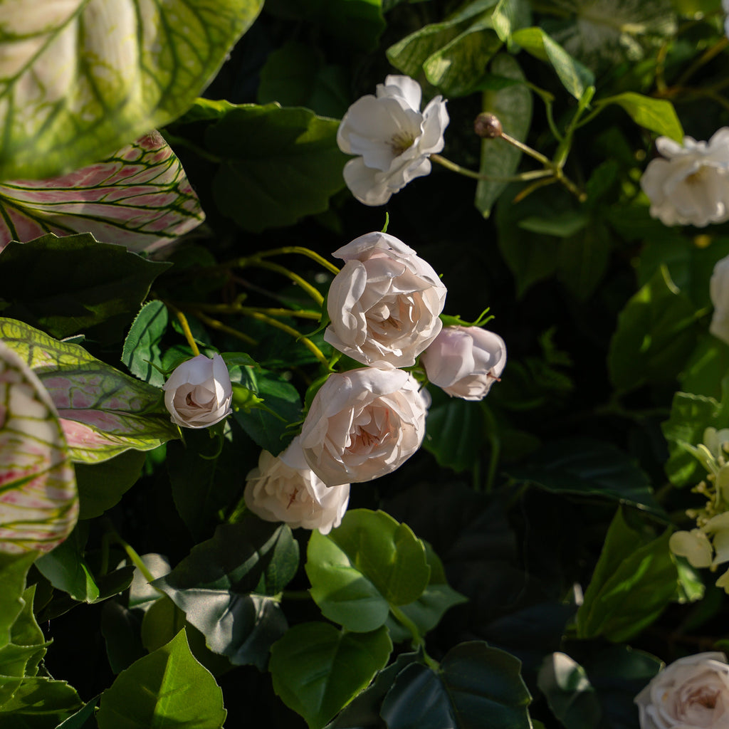 Nives | 4D Event-Ready Artificial Floral Wall Backdrop, Roll-Up Fabric | Shipping Included