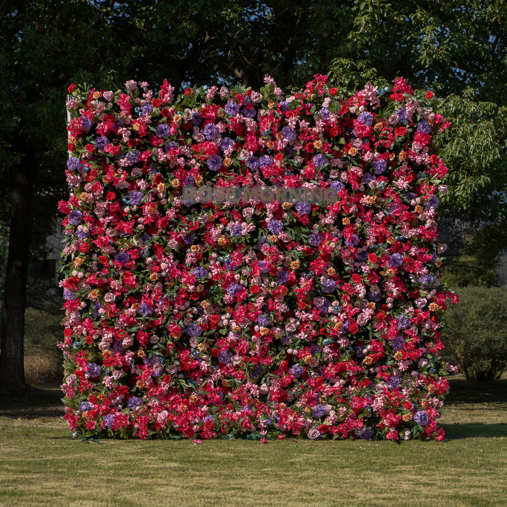 NooZay | 7D 2023 Event-Ready Artificial Floral Wall Backdrop, Roll-Up Fabric | Shipping Included