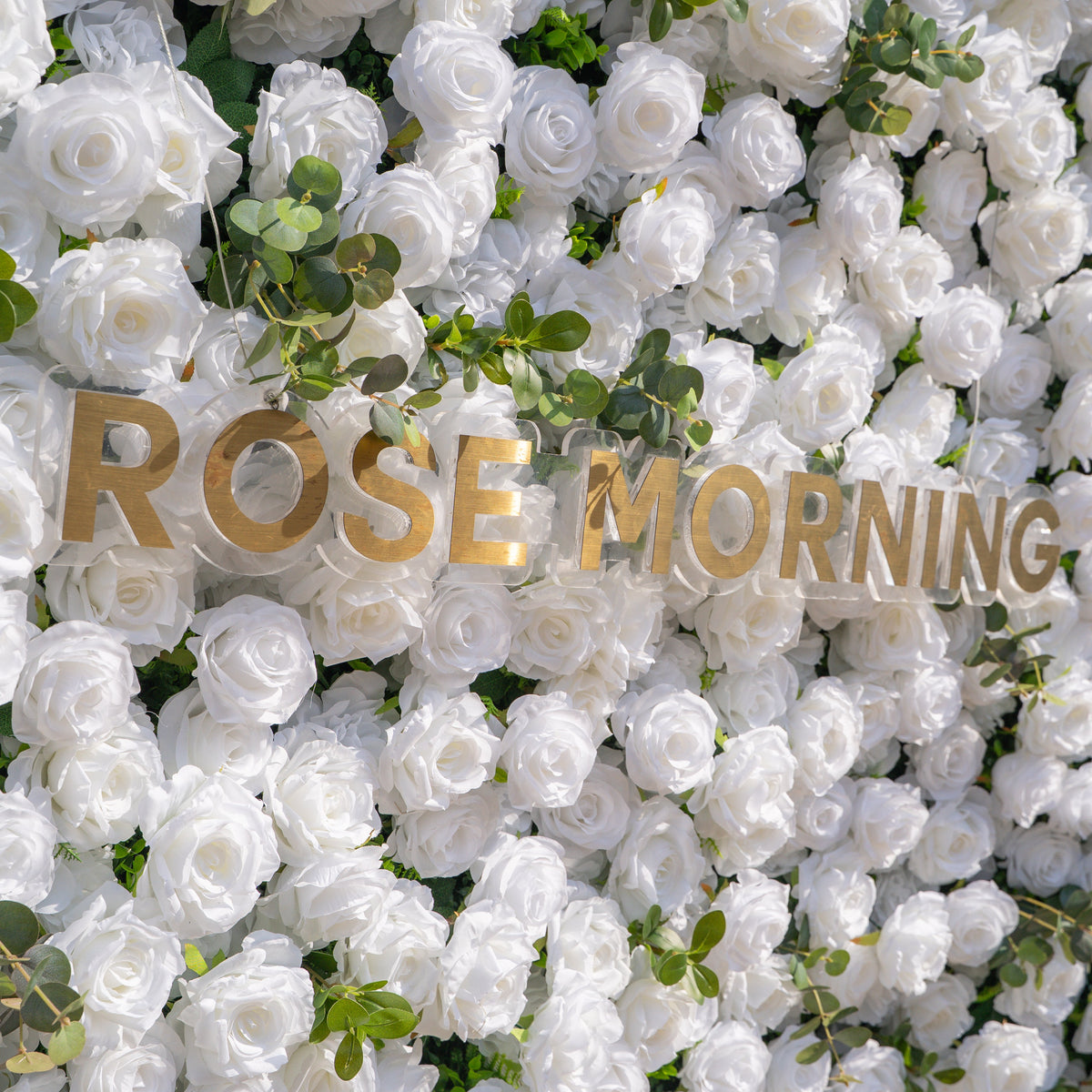 Seren | 3D Luxury White Rose & Greenery Event-Ready Silk Floral Wall Backdrop for Elegant Ceremonies & Garden Receptions | Shipping Included