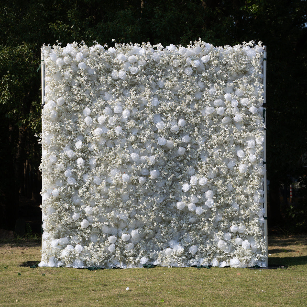 Shimmer Baby Breath wall | 3D Event-Ready Artificial Floral Wall Backdrop, Roll-Up Fabric(In US Stock 5-7 Days Delivered) | Shipping Included