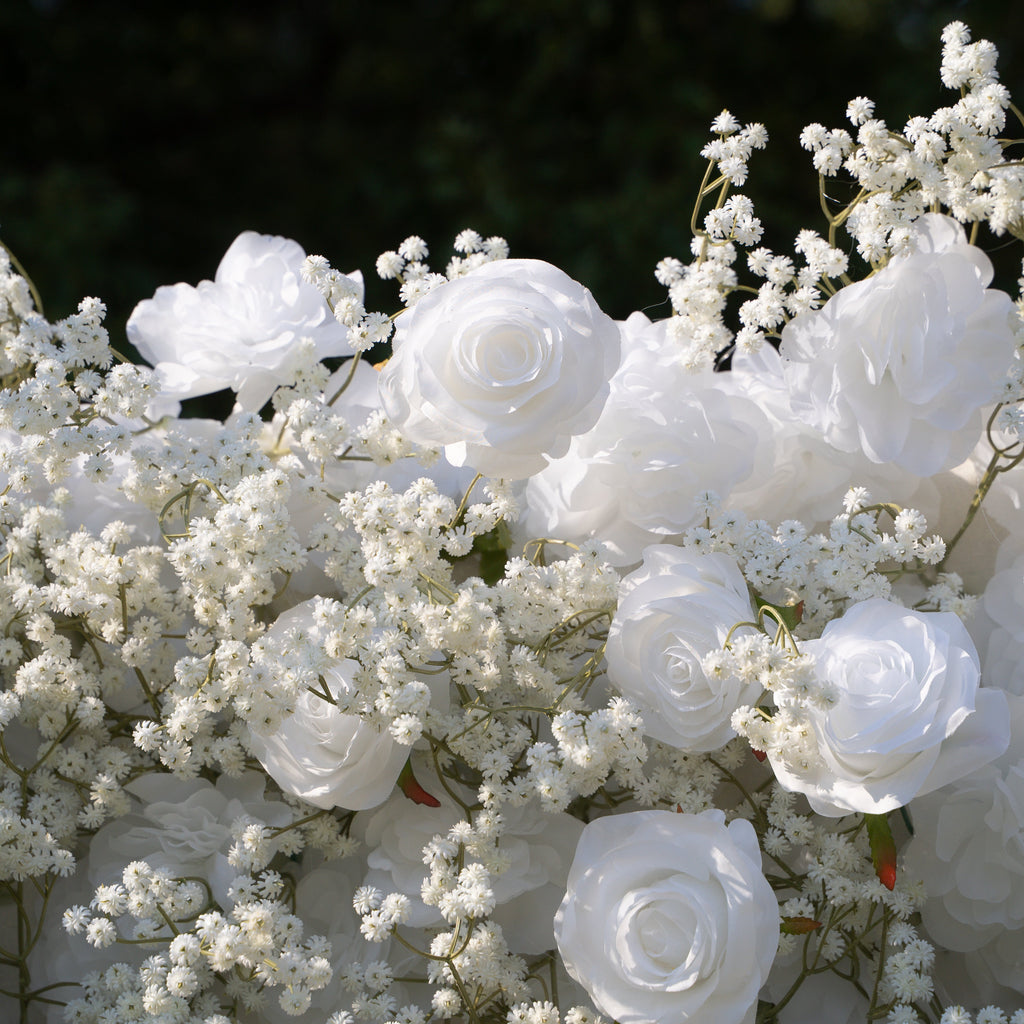 Shimmer Baby Breath wall | 3D Event-Ready Artificial Floral Wall Backdrop, Roll-Up Fabric(In US Stock 5-7 Days Delivered) | Shipping Included