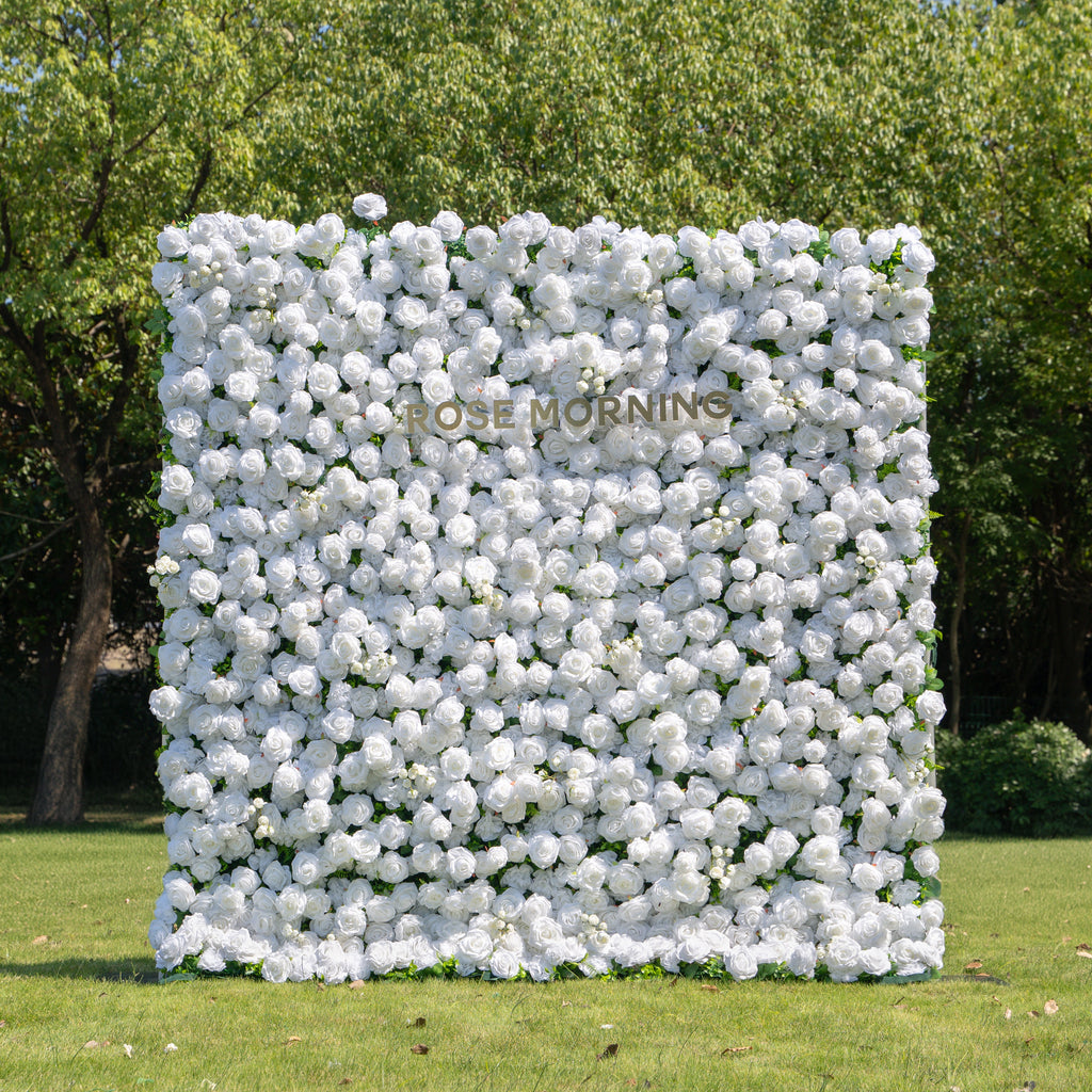 Shy | 3D White Flower Wall - Minimalist Wedding Backdrop 8ft×8ft(In US Stock 7-10 Days) | Shipping Included