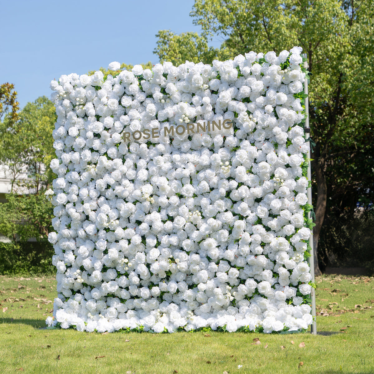Shy | 3D White Flower Wall - Minimalist Wedding Backdrop 8ft×8ft(In US Stock 7-10 Days) | Shipping Included