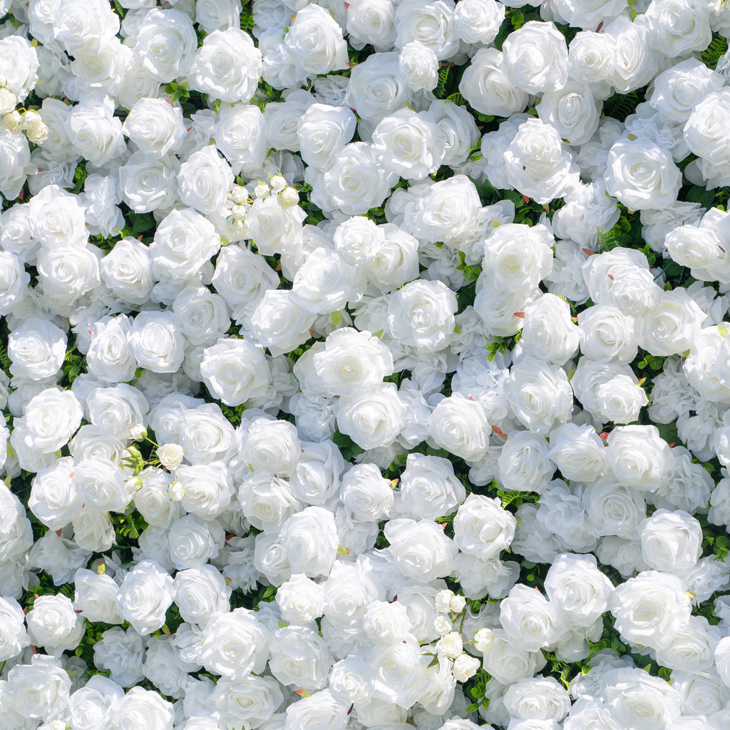 Shy | 3D White Flower Wall - Minimalist Wedding Backdrop 8ft×8ft(In US Stock 7-10 Days) | Shipping Included
