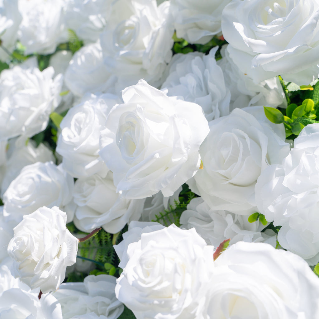 Shy | 3D White Flower Wall - Minimalist Wedding Backdrop 8ft×8ft(In US Stock 7-10 Days) | Shipping Included