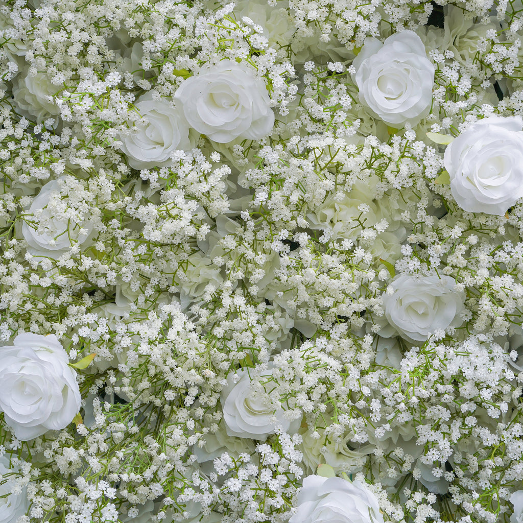 Rose Morning“The flower walls are made of artificial flowers in various colors, layered at different levels to create a lush, elegant and natural look. The exclusive zipper design and roll-up design make it easy to install and remove.”