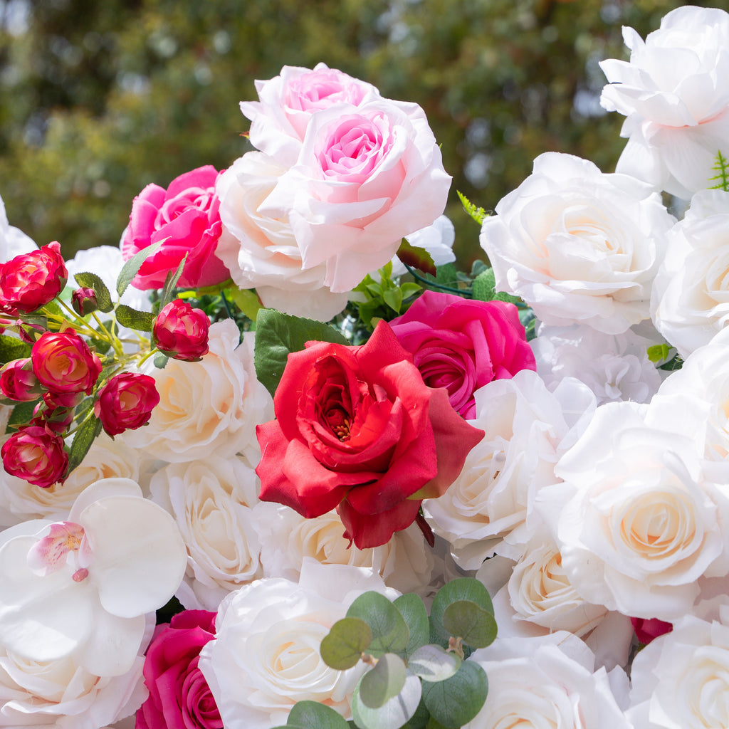 Tami | 5D Event-Ready Artificial Floral Wall Backdrop, Roll-Up Fabric | Shipping Included