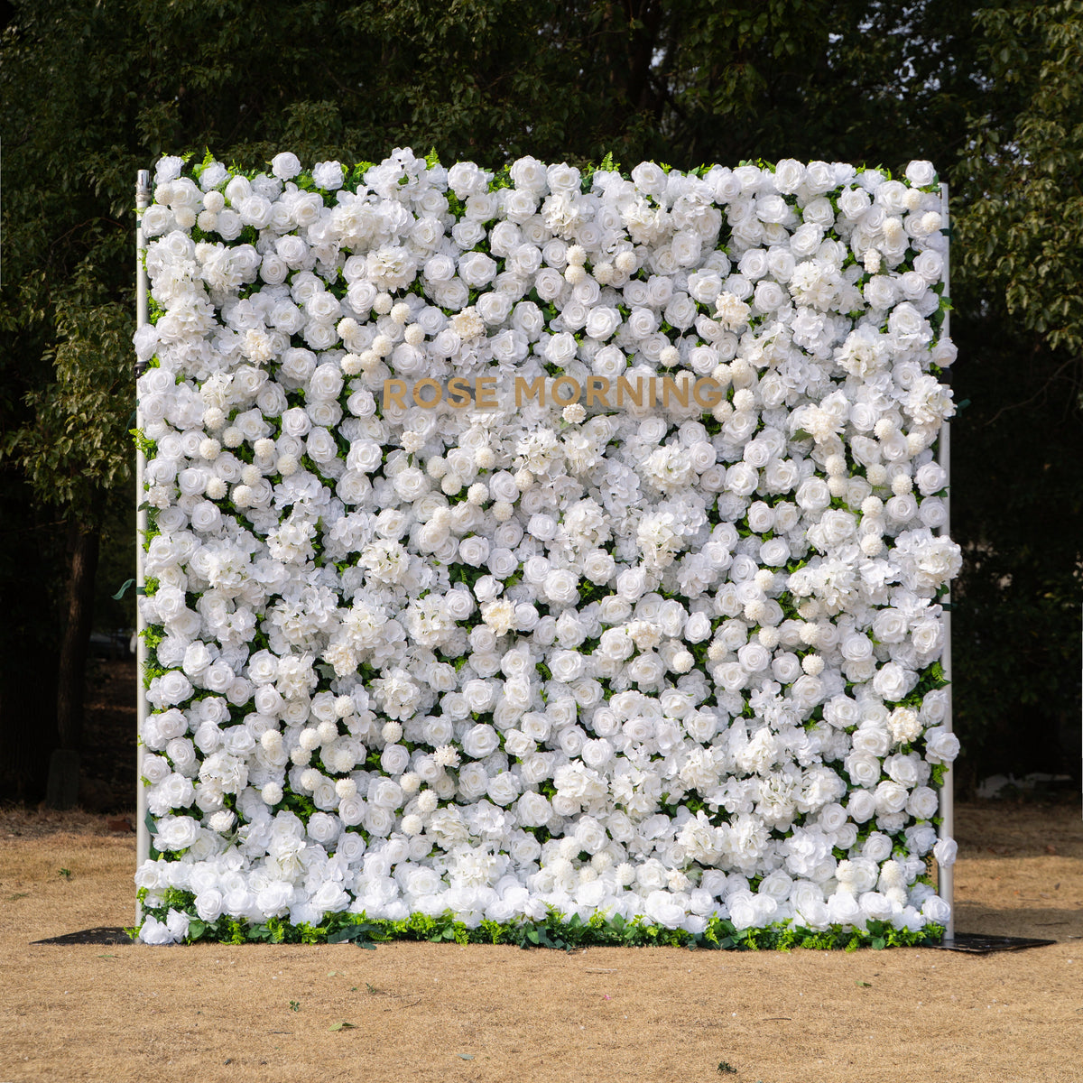 Thalia | 3D Pure White Luxury Event-Ready Silk Floral Wall Backdrop for Elegant Wedding Ceremonies & Minimalist Events | Shipping Included