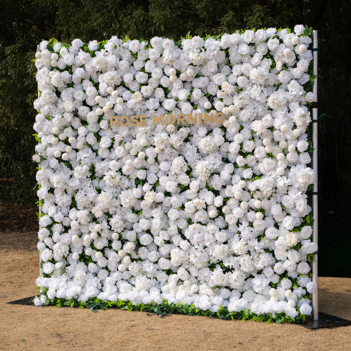 Thalia | 3D Pure White Luxury Event-Ready Silk Floral Wall Backdrop for Elegant Wedding Ceremonies & Minimalist Events | Shipping Included