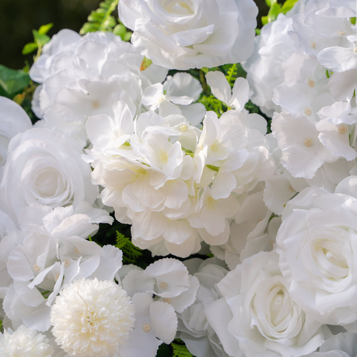 Thalia | 3D Pure White Luxury Event-Ready Silk Floral Wall Backdrop for Elegant Wedding Ceremonies & Minimalist Events | Shipping Included