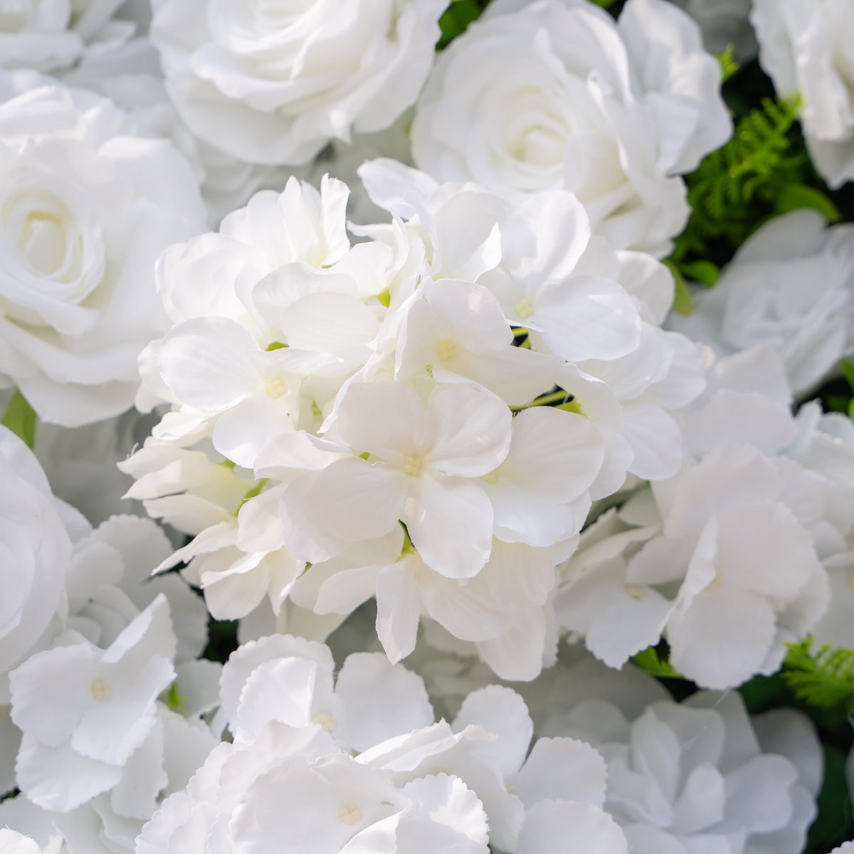 Thalia | 3D Pure White Luxury Event-Ready Silk Floral Wall Backdrop for Elegant Wedding Ceremonies & Minimalist Events | Shipping Included