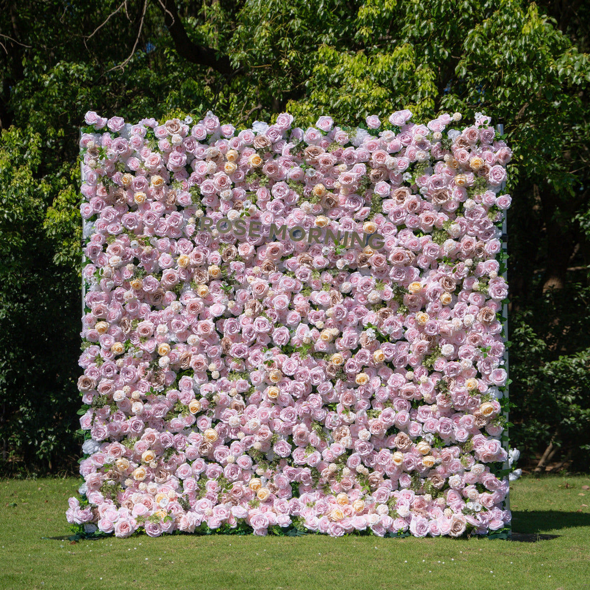 Ti Amo | 4D Event-Ready Artificial Floral Wall Backdrop, Roll-Up Fabric | Shipping Included
