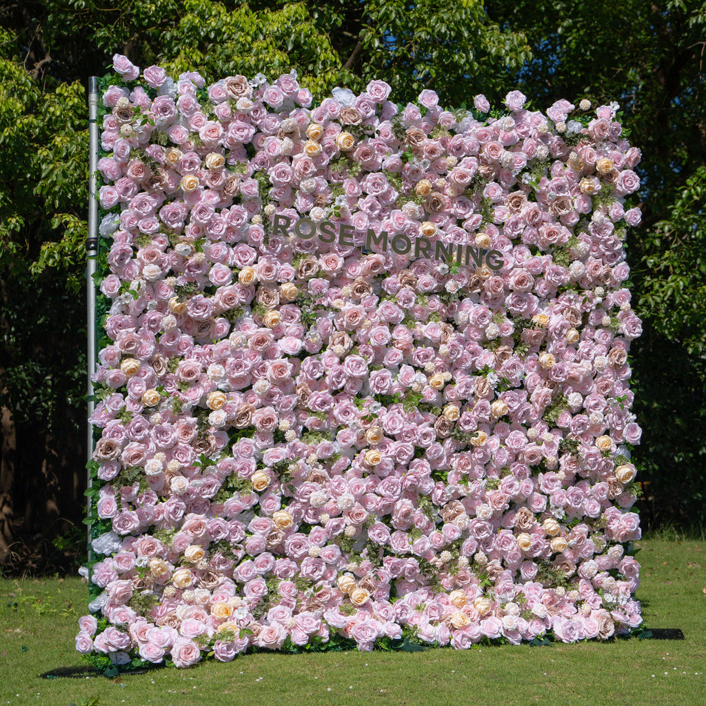 Ti Amo | 4D Event-Ready Artificial Floral Wall Backdrop, Roll-Up Fabric | Shipping Included
