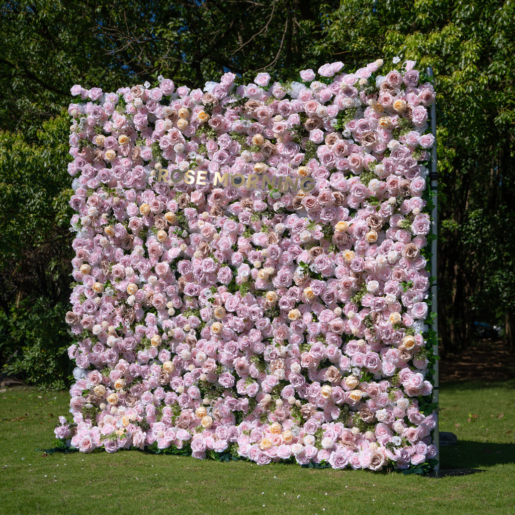 Ti Amo | 4D Event-Ready Artificial Floral Wall Backdrop, Roll-Up Fabric | Shipping Included