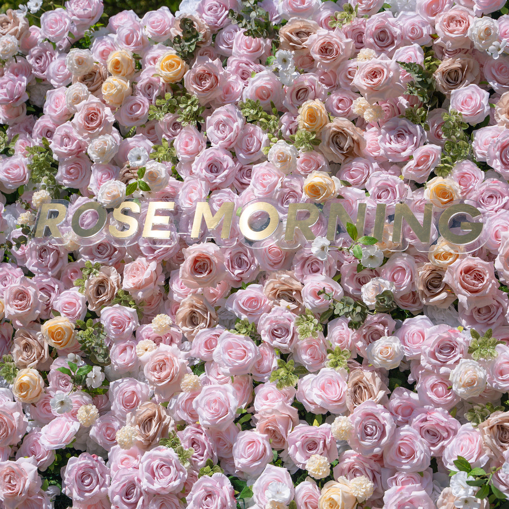 Ti Amo | 4D Event-Ready Artificial Floral Wall Backdrop, Roll-Up Fabric | Shipping Included