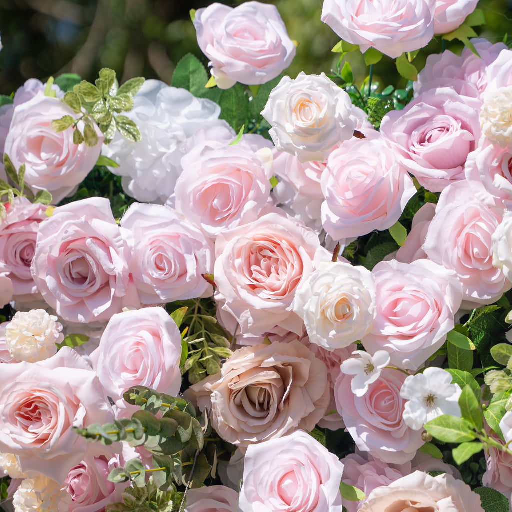 Ti Amo | 4D Event-Ready Artificial Floral Wall Backdrop, Roll-Up Fabric | Shipping Included