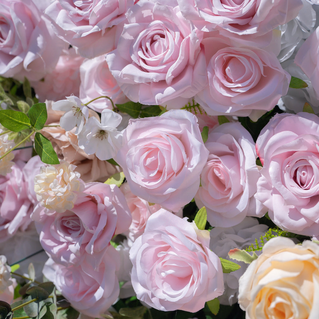Ti Amo | 4D Event-Ready Artificial Floral Wall Backdrop, Roll-Up Fabric | Shipping Included