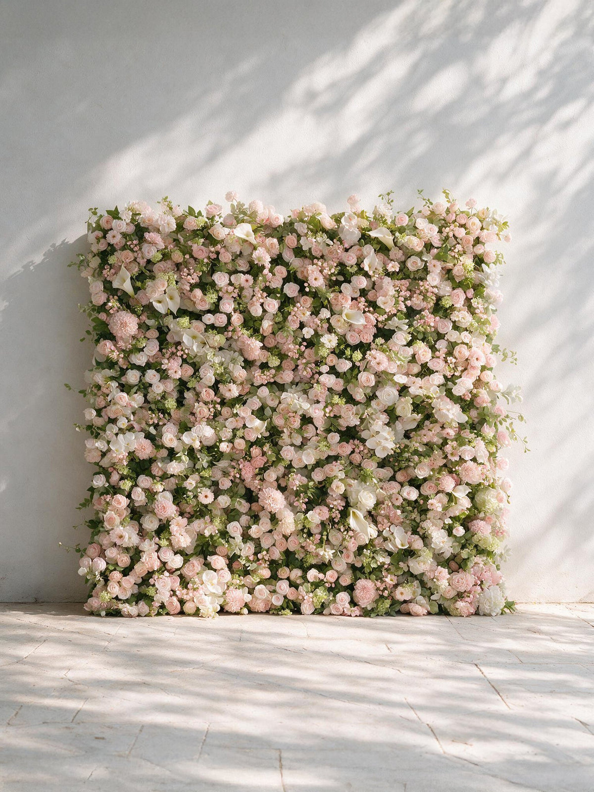 Cashmere | 2026 Luxury 5D White & Pink Floral Wall with Greenery Roll-Up Backdrop for Rustic Garden Weddings | Shipping Included
