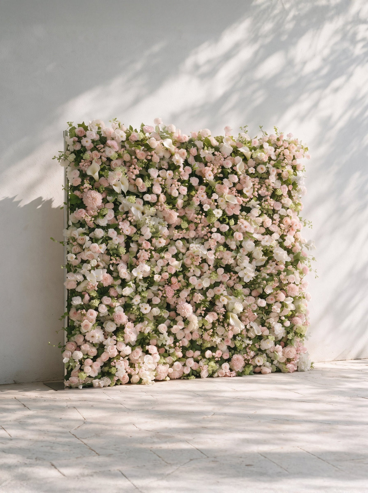 Cashmere | 2026 Luxury 5D White & Pink Floral Wall with Greenery Roll-Up Backdrop for Rustic Garden Weddings | Shipping Included