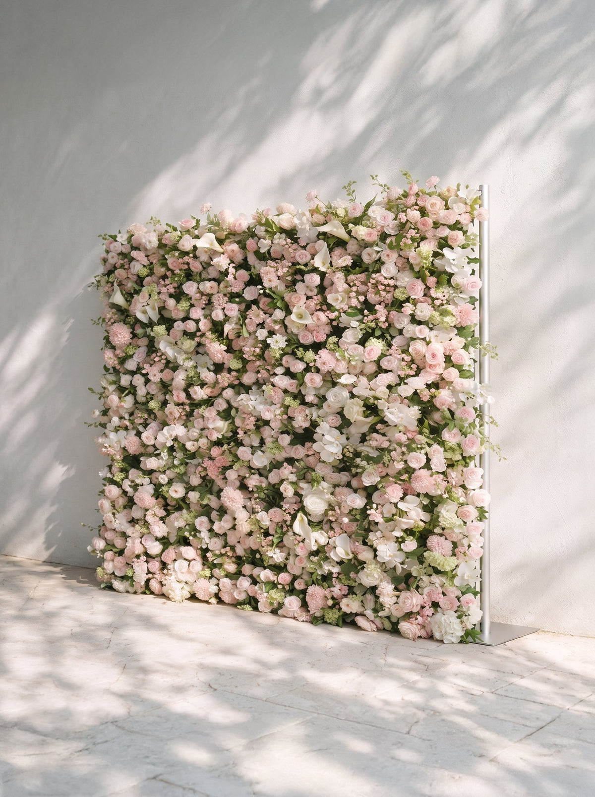 Cashmere | 2026 Luxury 5D White & Pink Floral Wall with Greenery Roll-Up Backdrop for Rustic Garden Weddings | Shipping Included