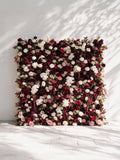 Garnet | 2026 Luxury 5D Berry & Burgundy Floral Wall with Greenery Roll-Up Backdrop for Rustic Garden Weddings | Shipping Included