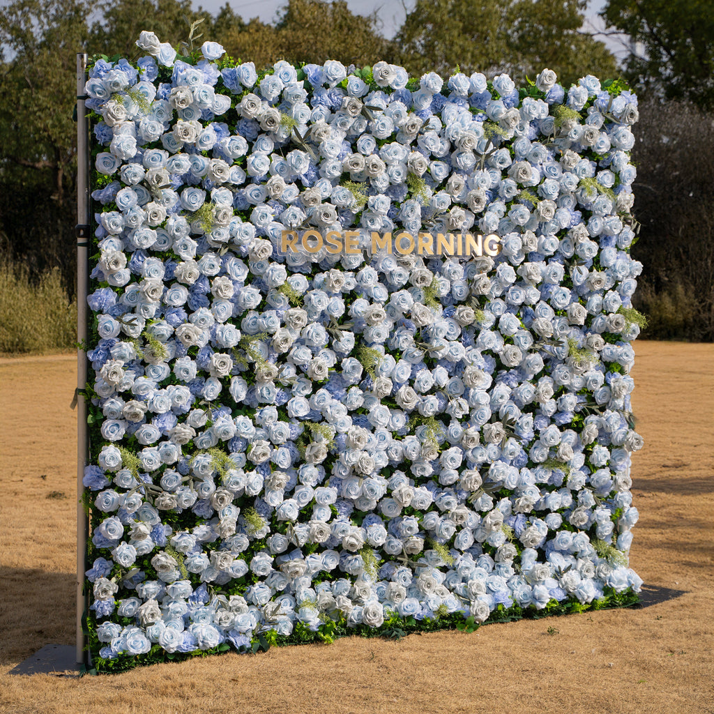 Vesper | 3D Blue & Dusty Rose Wall | Premium Roll-Up Fabric Backdrop for Events | Shipping Included