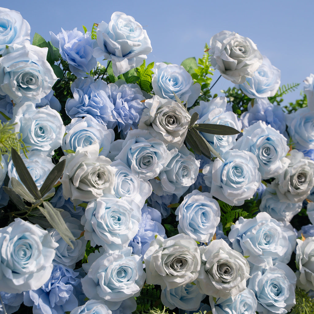 Vesper | 3D Blue & Dusty Rose Wall | Premium Roll-Up Fabric Backdrop for Events | Shipping Included