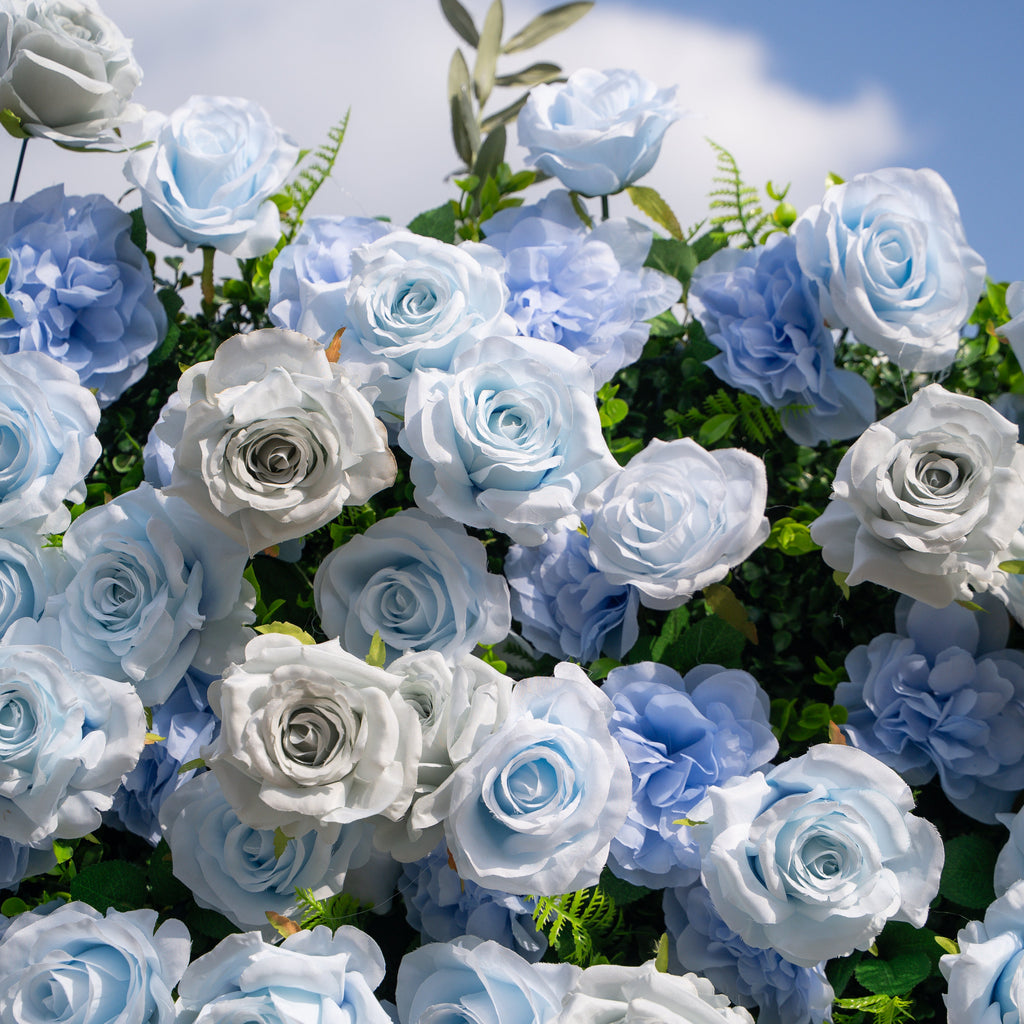 Vesper | 3D Blue & Dusty Rose Wall | Premium Roll-Up Fabric Backdrop for Events | Shipping Included