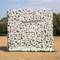 Zephira | 3D Elegant White Event-Ready Silk Rose Floral Wall Backdrop for Luxury Weddings & Events | Shipping Included